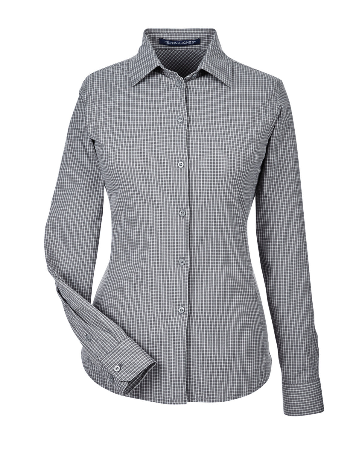 Devon & Jones CrownLux Performance™ Ladies' Tonal Mini Check Shirt Devon & Jones