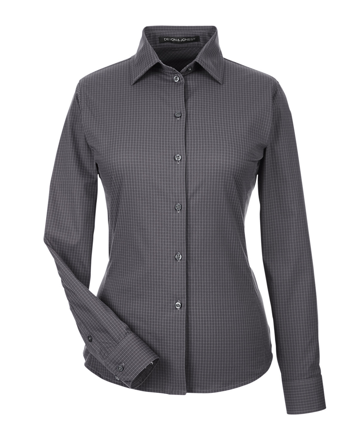 Devon & Jones CrownLux Performance™ Ladies' Tonal Mini Check Shirt Devon & Jones