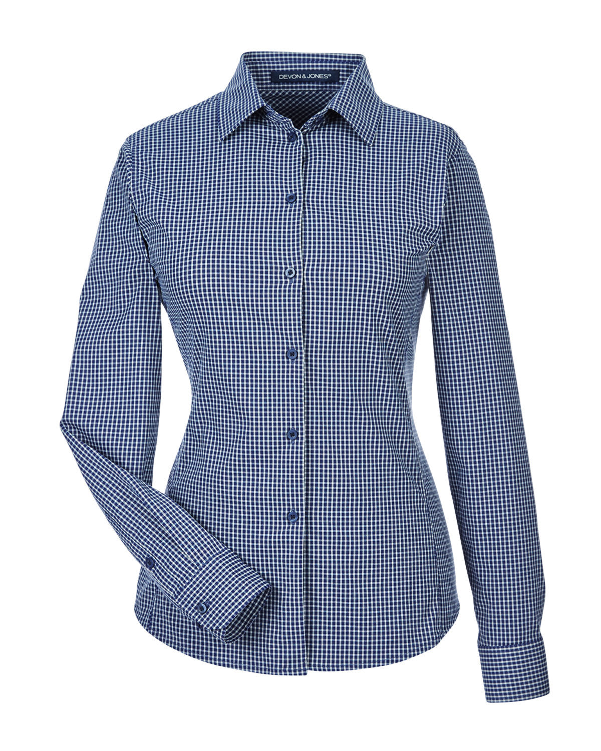 Devon & Jones CrownLux Performance™ Ladies' Tonal Mini Check Shirt Devon & Jones