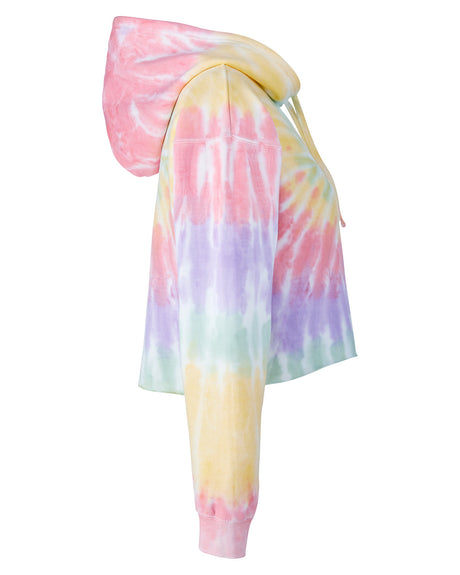 Tie-Dye Ladies' Cropped Hooded Sweatshirt Tie-Dye