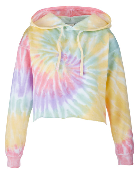 Tie-Dye Ladies' Cropped Hooded Sweatshirt Tie-Dye