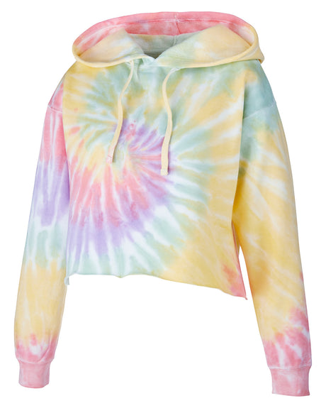 Tie-Dye Ladies' Cropped Hooded Sweatshirt Tie-Dye