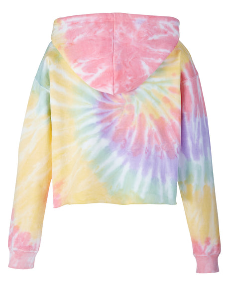 Tie-Dye Ladies' Cropped Hooded Sweatshirt Tie-Dye