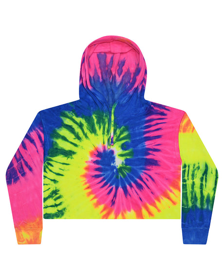 Tie-Dye Ladies' Cropped Hooded Sweatshirt Tie-Dye