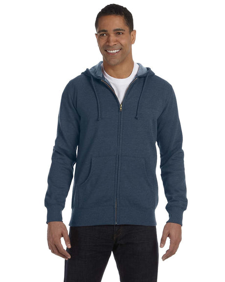 econscious Unisex Heathered Full-Zip Hooded Sweatshirt econscious
