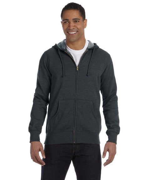 econscious Unisex Heathered Full-Zip Hooded Sweatshirt econscious