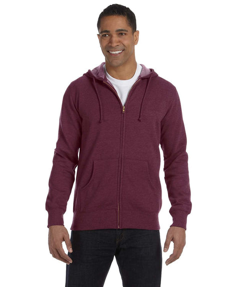 econscious Unisex Heathered Full-Zip Hooded Sweatshirt econscious