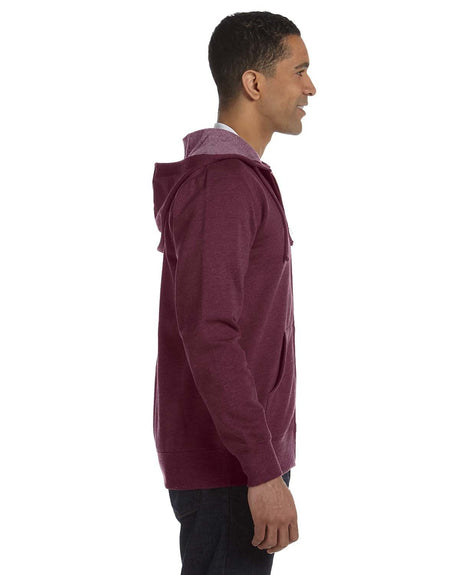econscious Unisex Heathered Full-Zip Hooded Sweatshirt econscious