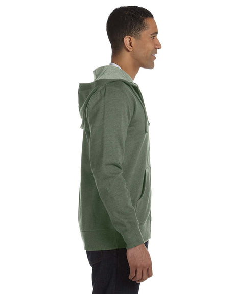 econscious Unisex Heathered Full-Zip Hooded Sweatshirt econscious