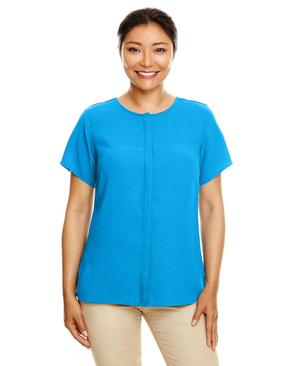 Devon & Jones Ladies' Perfect Fit™ Short-Sleeve Crepe Blouse Devon & Jones