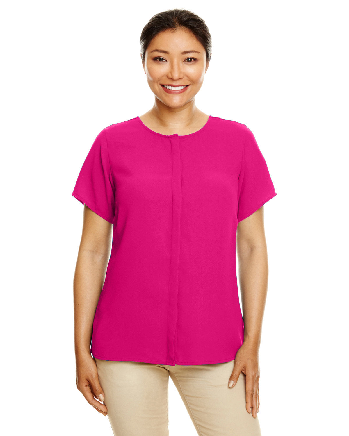 Devon & Jones Ladies' Perfect Fit™ Short-Sleeve Crepe Blouse Devon & Jones