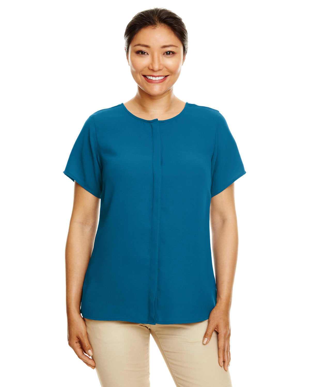 Devon & Jones Ladies' Perfect Fit™ Short-Sleeve Crepe Blouse Devon & Jones