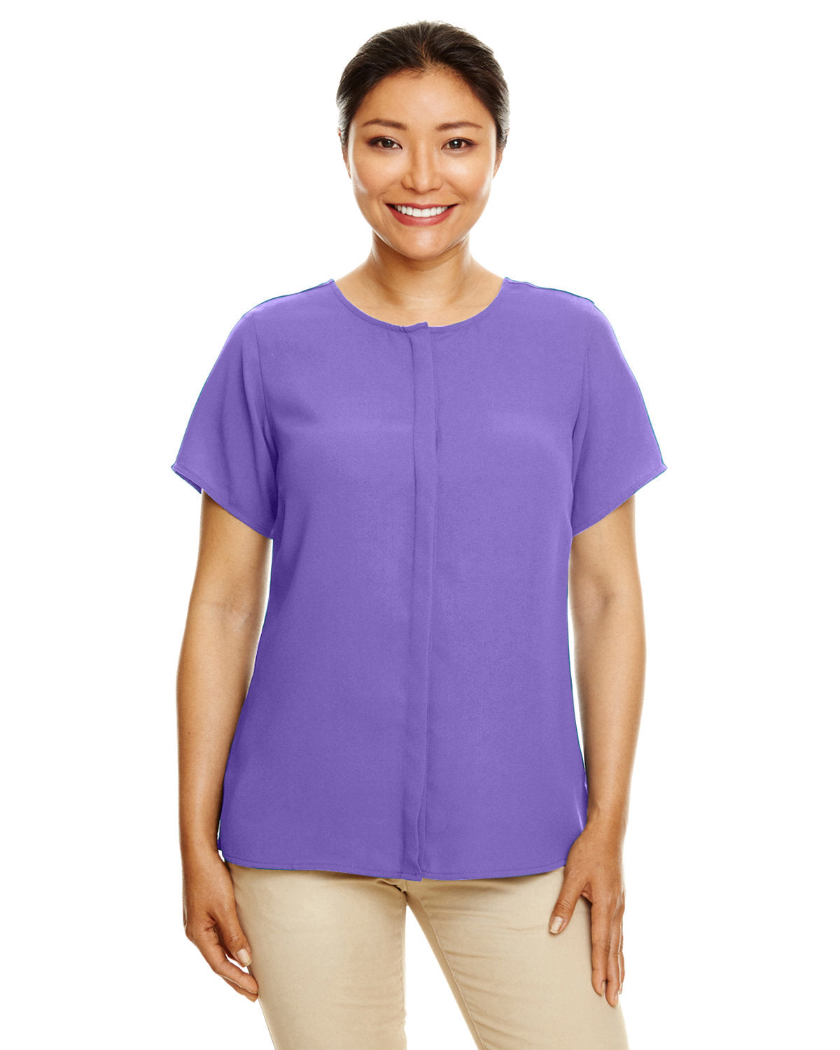 Devon & Jones Ladies' Perfect Fit™ Short-Sleeve Crepe Blouse Devon & Jones