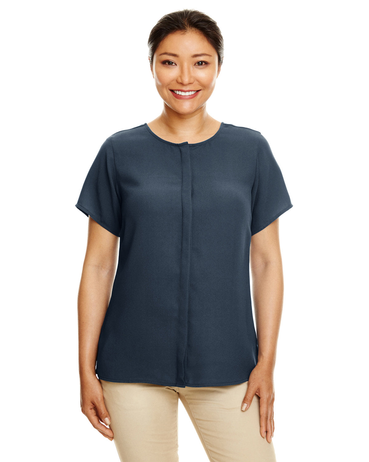 Devon & Jones Ladies' Perfect Fit™ Short-Sleeve Crepe Blouse Devon & Jones