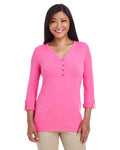 Devon & Jones Ladies' Perfect Fit™ Y-Placket Convertible Sleeve Knit Top Devon & Jones