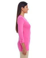 Devon & Jones Ladies' Perfect Fit™ Y-Placket Convertible Sleeve Knit Top Devon & Jones