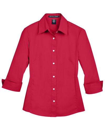 Devon & Jones Ladies' Perfect Fit™ 3/4-Sleeve Stretch Poplin Blouse