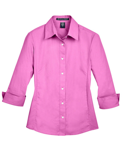 Devon & Jones Ladies' Perfect Fit™ 3/4-Sleeve Stretch Poplin Blouse