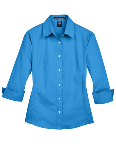 Devon & Jones Ladies' Perfect Fit™ 3/4-Sleeve Stretch Poplin Blouse