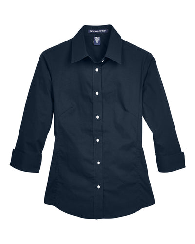 Devon & Jones Ladies' Perfect Fit™ 3/4-Sleeve Stretch Poplin Blouse