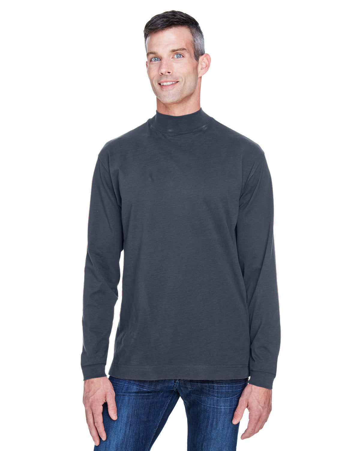 Devon & Jones Adult Sueded Cotton Jersey Mock Turtleneck Devon & Jones
