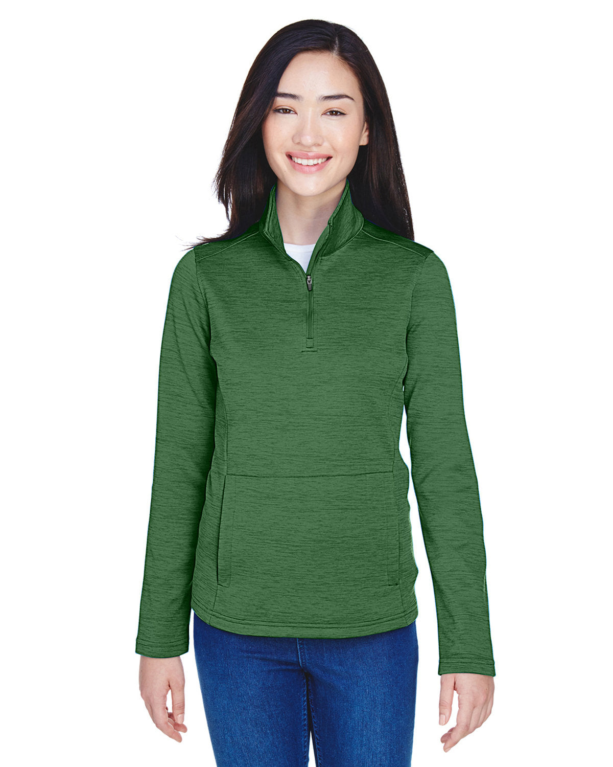 Devon & Jones Ladies' Newbury Mélange Fleece Quarter-Zip Devon & Jones