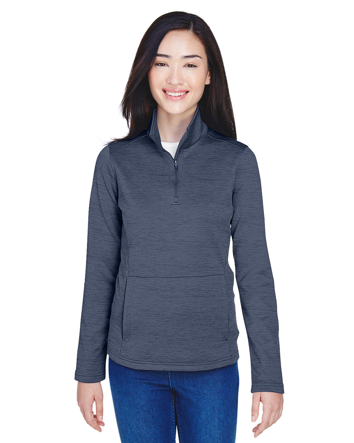 Devon & Jones Ladies' Newbury Mélange Fleece Quarter-Zip Devon & Jones