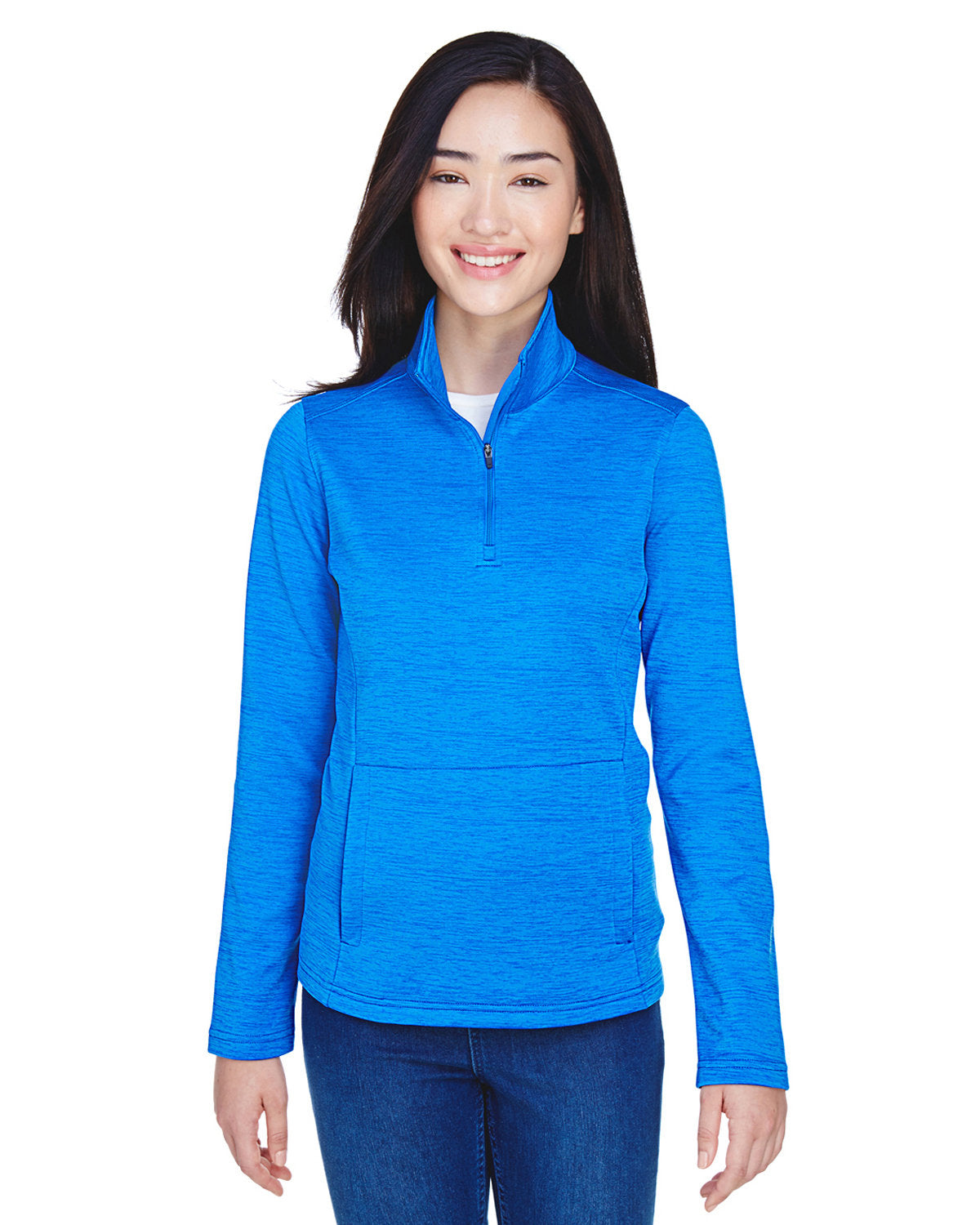 Devon & Jones Ladies' Newbury Mélange Fleece Quarter-Zip Devon & Jones
