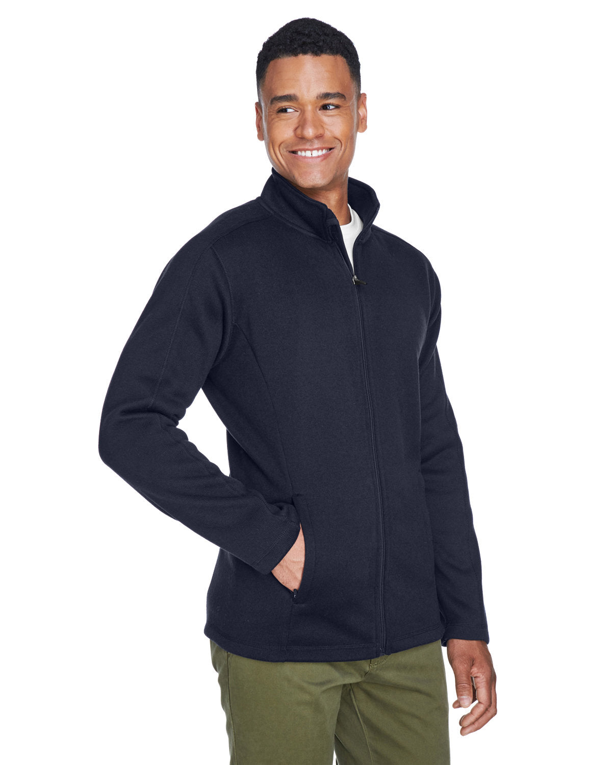 Devon & Jones Men's Bristol Full-Zip Sweater Fleece Jacket Devon & Jones
