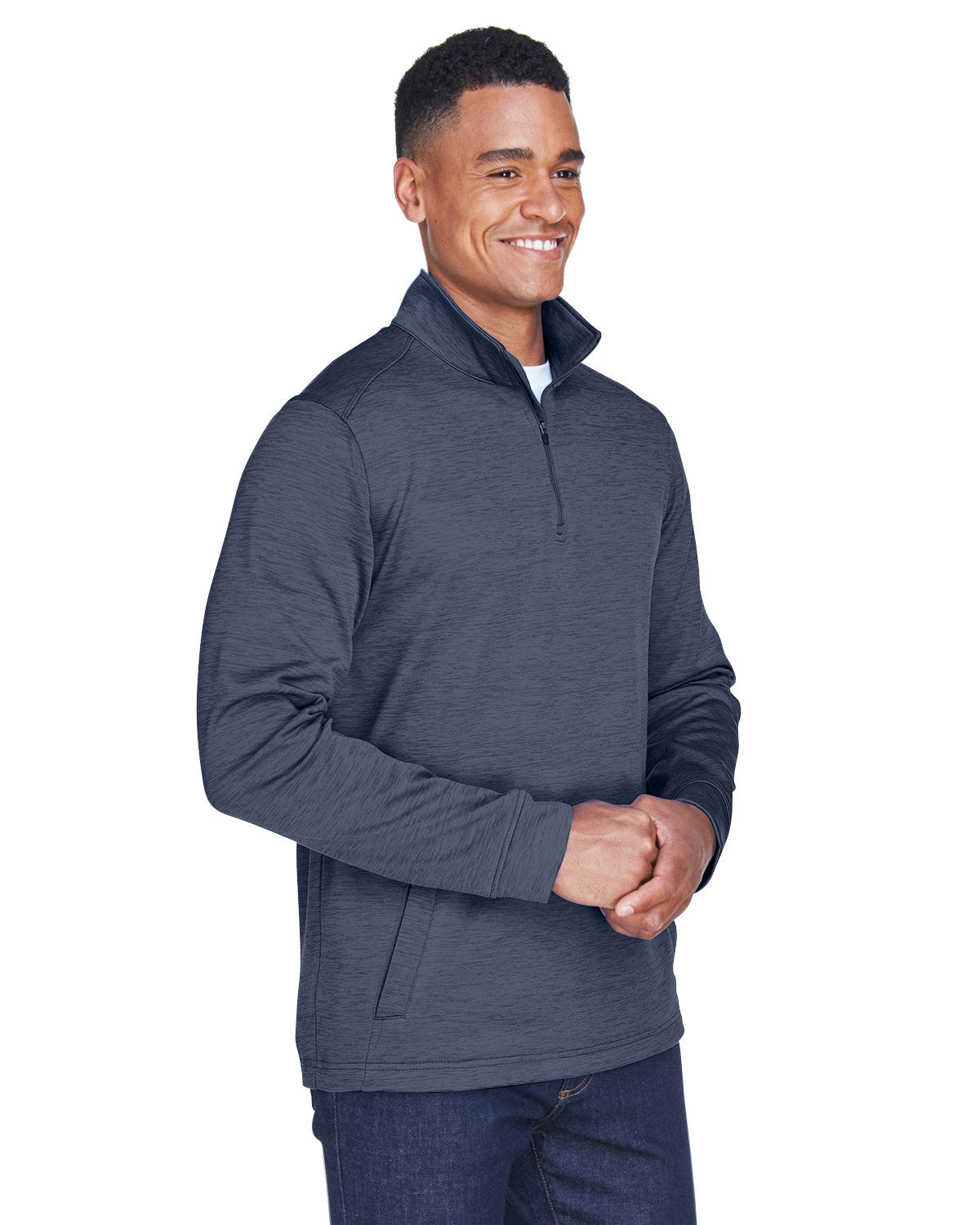 Devon & Jones Men's Newbury Mélange Fleece Quarter-Zip Devon & Jones