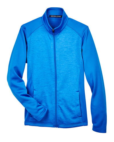 Devon & Jones Ladies' Newbury Colorblock Mélange Fleece Full-Zip