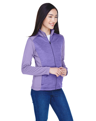 Devon & Jones Ladies' Newbury Colorblock Mélange Fleece Full-Zip