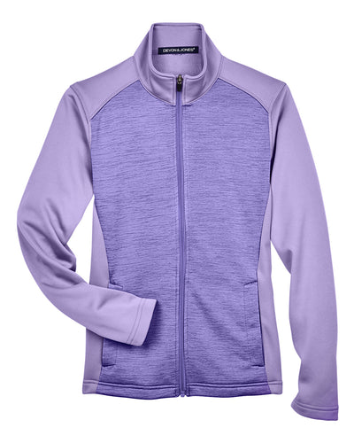 Devon & Jones Ladies' Newbury Colorblock Mélange Fleece Full-Zip