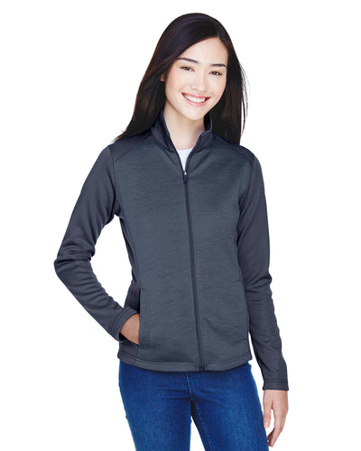 Devon & Jones Ladies' Newbury Colorblock Mélange Fleece Full-Zip