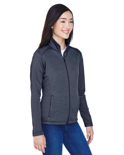 Devon & Jones Ladies' Newbury Colorblock Mélange Fleece Full-Zip