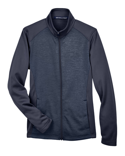Devon & Jones Ladies' Newbury Colorblock Mélange Fleece Full-Zip