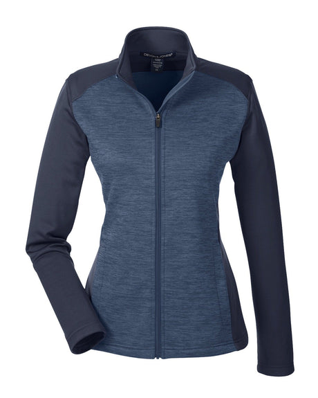 Devon & Jones Ladies' Newbury Colorblock Mélange Fleece Full-Zip Devon & Jones