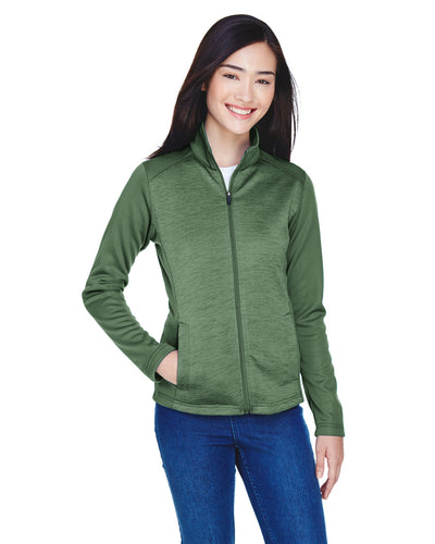 Devon & Jones Ladies' Newbury Colorblock Mélange Fleece Full-Zip