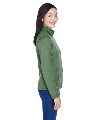 Devon & Jones Ladies' Newbury Colorblock Mélange Fleece Full-Zip