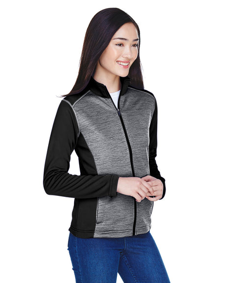 Devon & Jones Ladies' Newbury Colorblock Mélange Fleece Full-Zip Devon & Jones