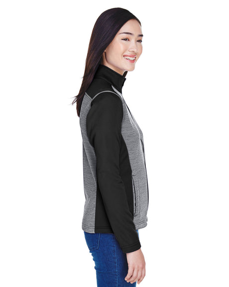 Devon & Jones Ladies' Newbury Colorblock Mélange Fleece Full-Zip Devon & Jones