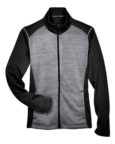 Devon & Jones Ladies' Newbury Colorblock Mélange Fleece Full-Zip Devon & Jones