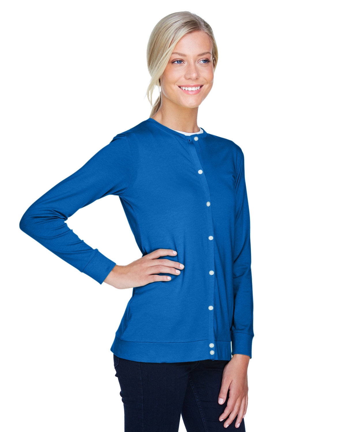 Devon & Jones Ladies' Perfect Fit™ Ribbon Cardigan Devon & Jones