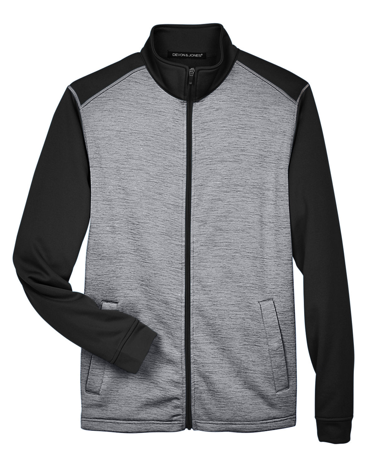 Devon & Jones Men's Newbury Colorblock Mélange Fleece Full-Zip Devon & Jones