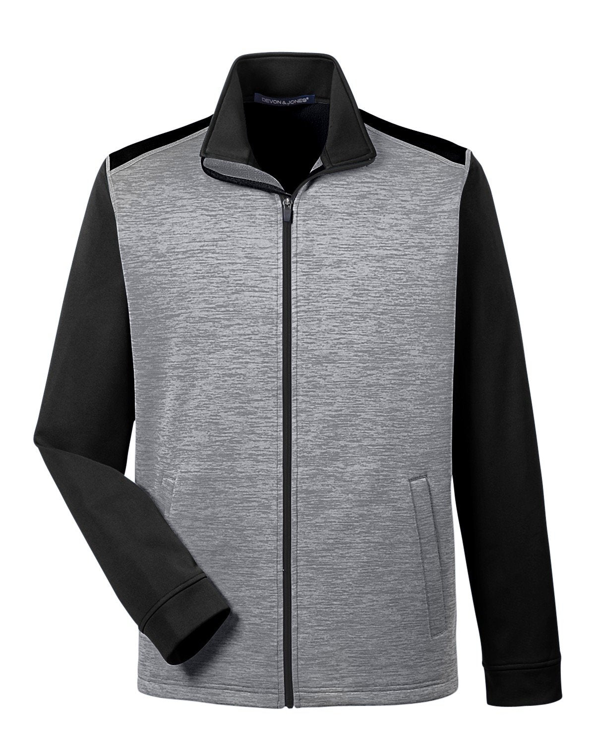 Devon & Jones Men's Newbury Colorblock Mélange Fleece Full-Zip Devon & Jones