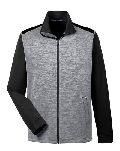Devon & Jones Men's Newbury Colorblock Mélange Fleece Full-Zip