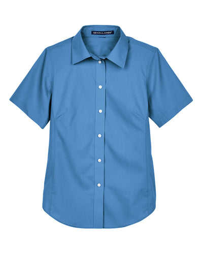 Devon & Jones Ladies' Crown Woven Collection™ Solid Broadcloth Short-Sleeve Shirt