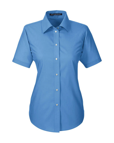 Devon & Jones Ladies' Crown Woven Collection™ Solid Broadcloth Short-Sleeve Shirt