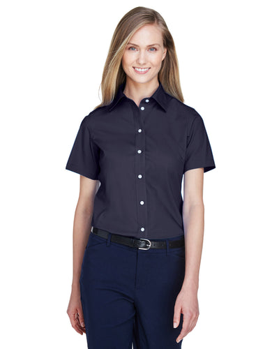 Devon & Jones Ladies' Crown Woven Collection™ Solid Broadcloth Short-Sleeve Shirt