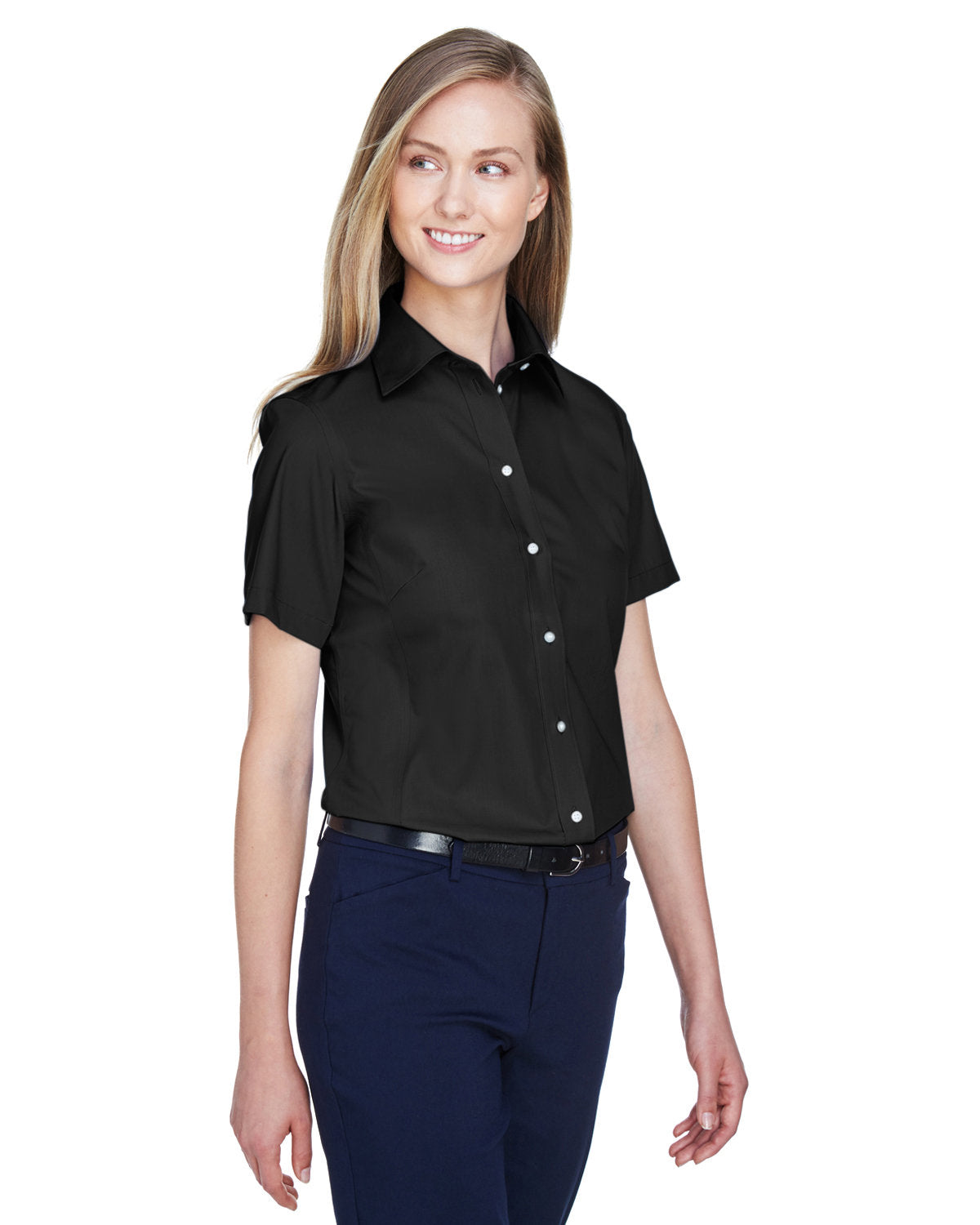 Devon & Jones Ladies' Crown Woven Collection™ Solid Broadcloth Short-Sleeve Shirt Devon & Jones
